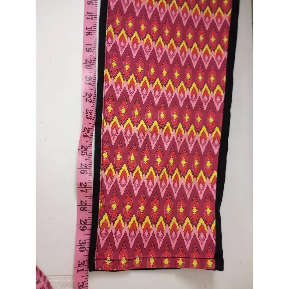 Ashley Stewart Women Jeans Pants 20 Pink Yellow Black Chevron Stretches